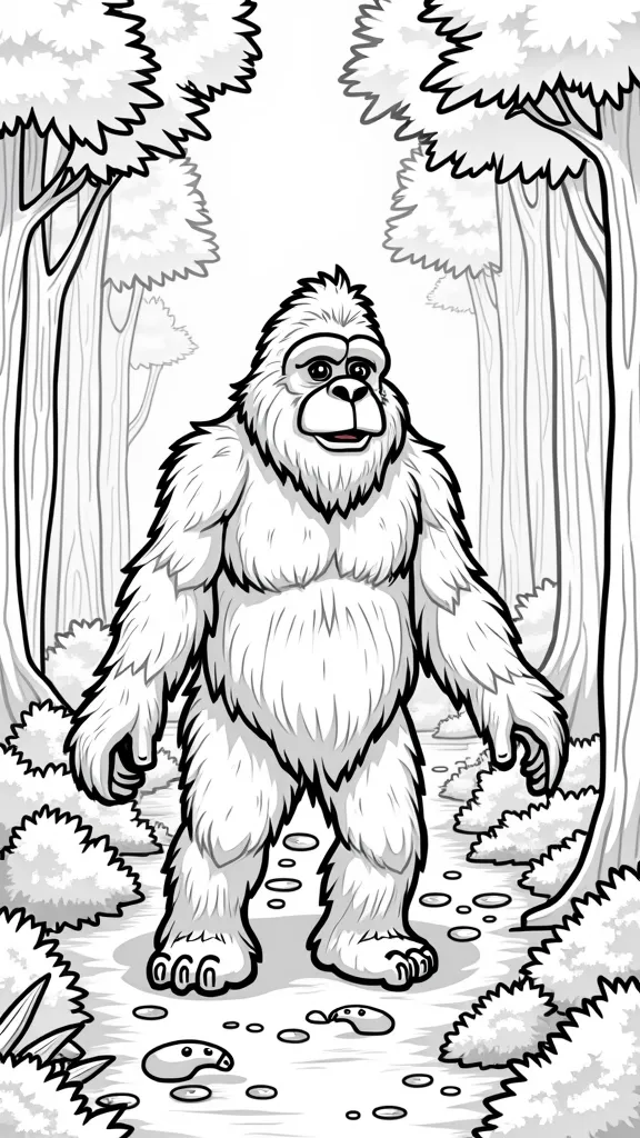 Página para colorear de Sasquatch